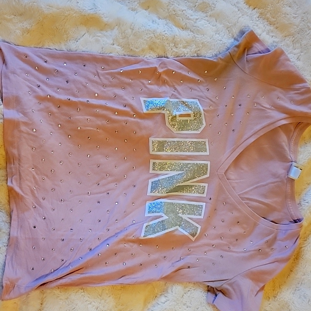 PINK bling shirt SZ small
